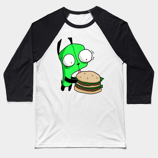 Hungry robot dog Baseball T-Shirt by MurderBeanArt